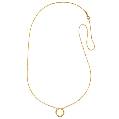 28" Chain Charm Necklace featuring a round charm holder, ideal for spiritual jewelry and meditation. This elegant piece symbolizes protection and meaningful manifestations, perfect for yoga enthusiasts.