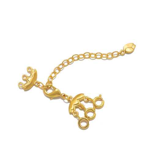 3-Necklace Layering Extension Chain in gold, perfect for adding layers to your spiritual jewelry collection. Ideal for meditation, this talisman features a meaningful design symbolizing protection and manifestation, making it a great choice for yoga enthusiasts who cherish charm.