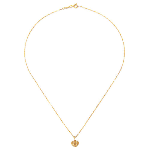 Elegant Adi Shakti Gold Necklace with a minimalist charm, ideal for those seeking protective and sacred elements in their jewelry, perfect for spiritual and yoga enthusiasts.