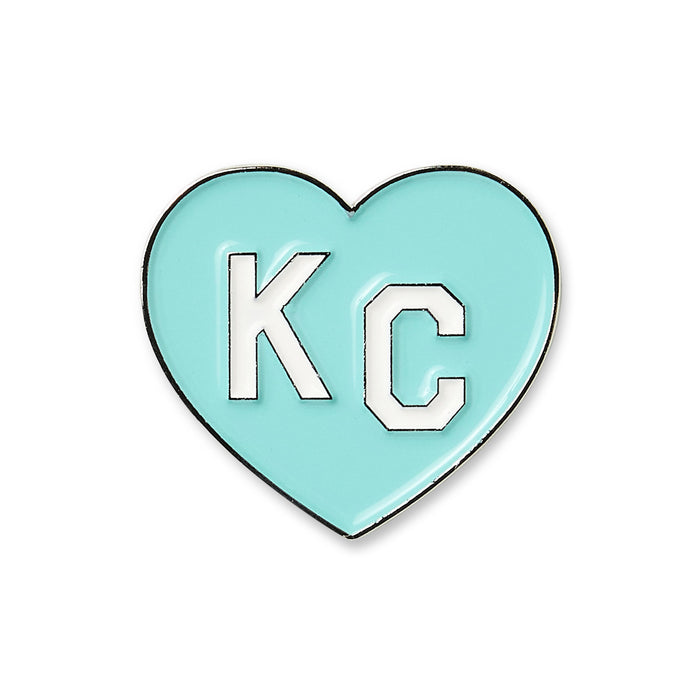 Charlie Hustle KC Heart Enamel Pin: Teal