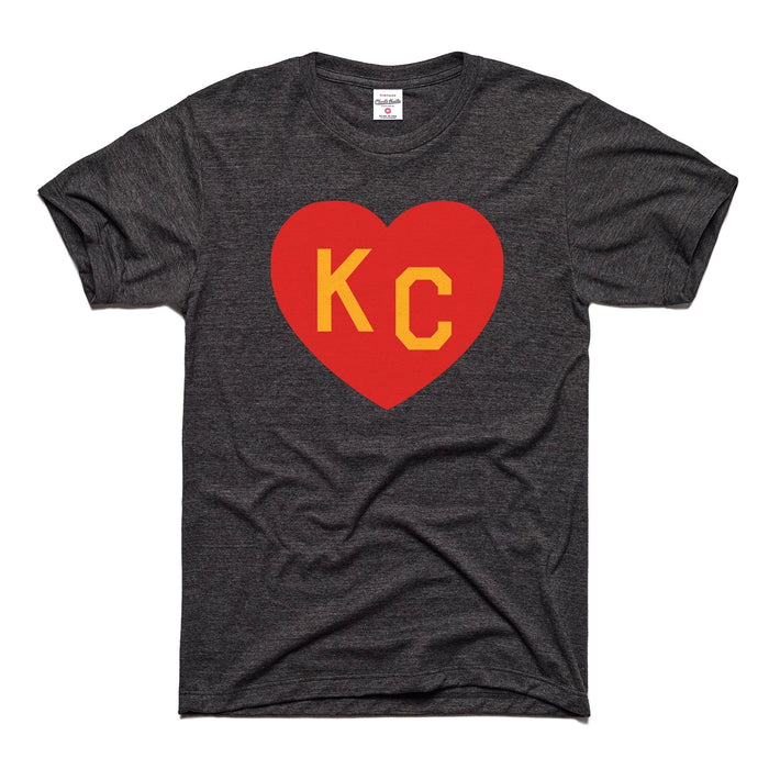 Charlie Hustle KC Heart Tee - Charcoal, Red & Yellow