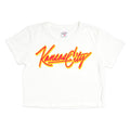 Charlie Hustle Retro Script Kansas City Crop Tee - White
