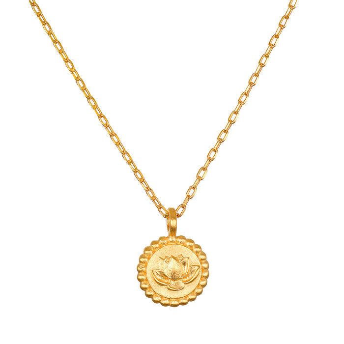 Emerging Potential Lotus Necklace featuring a delicately engraved lotus flower pendant, symbolizing spiritual growth and new beginnings. Ideal for those seeking meaningful spiritual jewelry, meditation, and manifestation, this piece serves as a talisman of protection and charm.