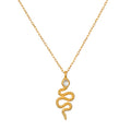 Enduring Individuality White Topaz Snake Necklace showcasing a graceful serpent design that symbolizes energy and immortality, perfect for spiritual jewelry, meditation, and as a meaningful charm for yoga practice.