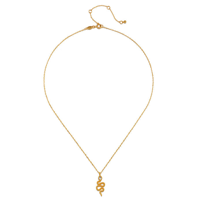 Enduring Individuality White Topaz Snake Necklace featuring an elegant serpent design, symbolizing energy and eternity. This spiritual jewelry piece embodies creativity and individuality, making it a perfect talisman for meditation and manifestation. Ideal for yoga enthusiasts, it represents meaningful protection and connection to the sun and moon.
