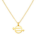 Equal Means Equal - Equality Necklace featuring a gold pendant symbolizing equality, justice, and freedom. This meaningful piece of spiritual jewelry serves as a protective amulet and a mantra for manifestation, perfect for yoga and meditation practices.