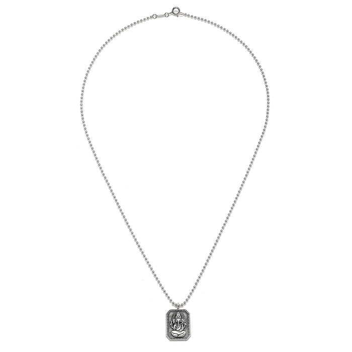 Another view of the Ganesha Hindu God, Bestower of Good Fortune Necklace showcasing its intricate design, ideal for spiritual practices like yoga, meditation, or as a charm that symbolizes good fortune and spiritual meaning.