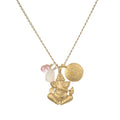Ganesha Hindu God, Loving Harmony Necklace featuring a delicate pendant of Ganesha surrounded by rose quartz and cherry quartz, symbolizing love and compassion. This spiritual jewelry serves as a protective amulet and a meaningful piece for meditation and yoga, encouraging manifestation and connection to higher energies.