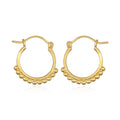 Gold Small Samsara Hoop Earrings featuring a unique design with raised dots, perfect for spiritual jewelry enthusiasts seeking meaningful accessories that symbolize manifestation and protection during meditation and yoga.