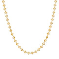 Golden Hour Coin Chain Necklace, featuring a delicate link design in 18k gold plate over brass, perfect for layering or wearing alone. This spiritual jewelry embodies the essence of the sun's golden glow, making it a meaningful talisman for meditation, protection, and manifestation.