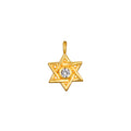 Guiding Faith Star of David Charm featuring an 18kt gold plated design with a sparkling white topaz, perfect for spiritual jewelry and meaningful meditation practices. This beautiful talisman symbolizes protection and is ideal for those seeking a deeper connection during yoga and manifestation.