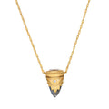 Guiding Spirit Labradorite and White Topaz Lotus Locket Necklace displayed on a chain, embodying spiritual jewelry that supports meditation and serves as a talisman for mindfulness and manifestation.