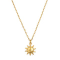 Here Comes the Sun Necklace featuring a hammered 18kt gold plated sun pendant on a delicate chain, embodying the meaning of vitality and leadership. This spiritual jewelry is perfect for meditation and manifestation, resonating with the sun's powerful energy. Ideal for yoga enthusiasts seeking meaningful talismans.