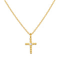 Honor Your Faith Cross White Topaz Necklace features a delicate beaded cross pendant, symbolizing spiritual devotion and clarity. This gold plate necklace is perfect for meditation, serving as a meaningful talisman for those on a journey of self-discovery and manifestation.