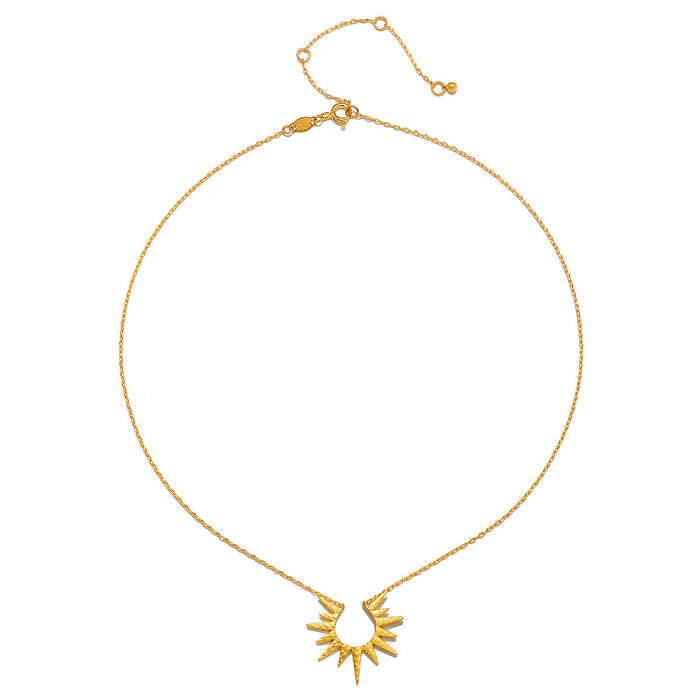 The Intention of Inspiration Necklace Set displayed elegantly with a golden starburst pendant on a fine chain. This piece represents spiritual jewelry designed for protective energies, perfect for those seeking deeper meaning and inspiration in meditation and yoga.