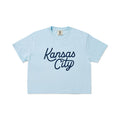 Kansas City Script Powder Blue Cropped Tee, Carly Rae