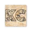 KC Block Letter Icons Coaster, Tina Blanck