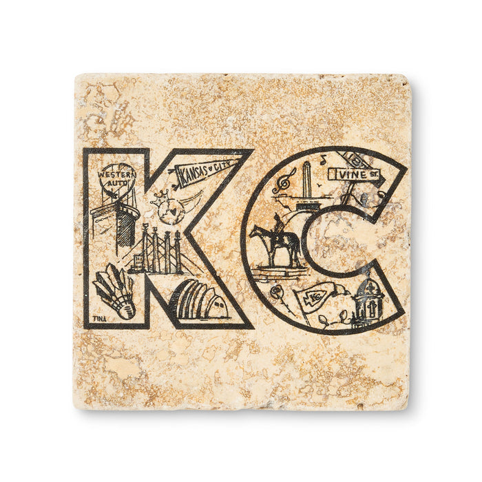 KC Block Letter Icons Coaster, Tina Blanck