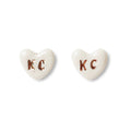 KC Heart Stud Earrings, Crown & Heart