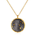 The Leo Zodiac Necklace features a stunning gold and gunmetal pendant, symbolizing the Leo astrological sign. This piece embodies spiritual jewelry that is perfect for meditation gifts or yoga practices, serving as a meaningful amulet. Its radiant design reflects the protective qualities of the zodiac, inviting manifestation and sacred energy.