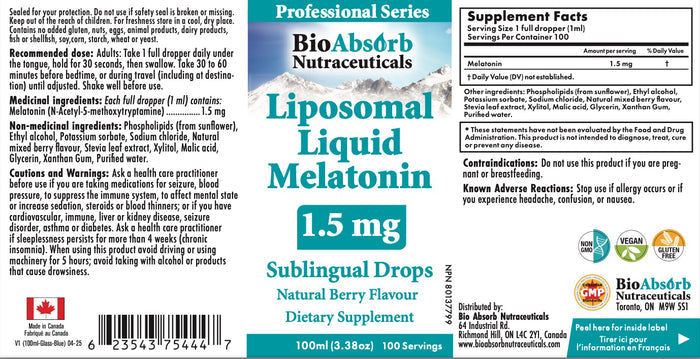 Liposomal Liquid Melatonin 1.5mg