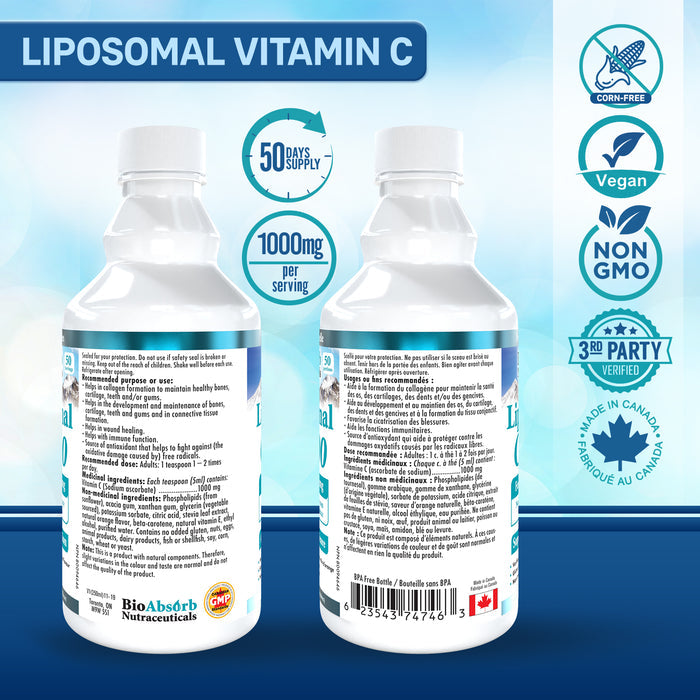 Liposomal Vitamin C Liquid 1000mg (Corn-Free)
