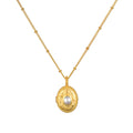 Lotus Pearl Birthstone Locket Necklace - June features an exquisite 18kt gold plated locket adorned with a luminous pearl, perfect for those seeking spiritual jewelry and a meaningful talisman. This unique piece embodies the essence of new beginnings, making it ideal for meditation, yoga, and manifestation practices.