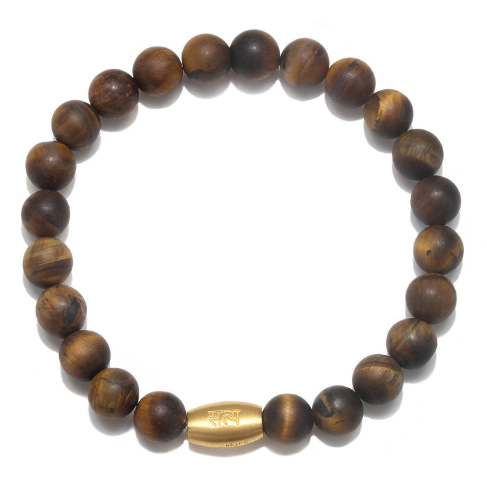 Men's Sacred Insight Tiger Eye Gemstone Bracelet featuring natural tiger eye beads, symbolizing grounding and stability, perfect for spiritual jewelry, meditation gifts, and yoga practices, embodying meaningful protective qualities and manifestation energies.