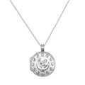 Mother Moon Silver Locket Necklace featuring intricate celestial design with crescent moon and phases, symbolizing protection and nourishment in spiritual jewelry, perfect for meditation, yoga, and meaningful manifestations.