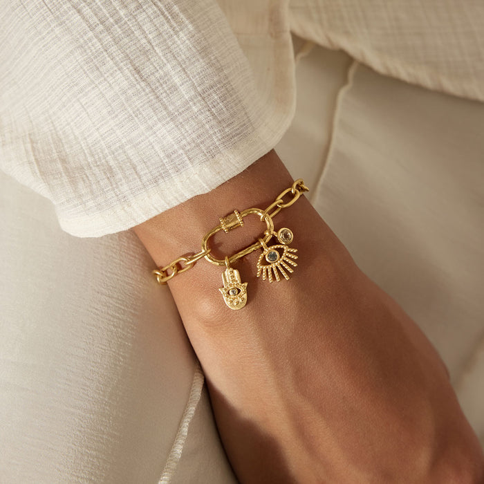 New Beginnings Lotus Charm Holder Bracelet
