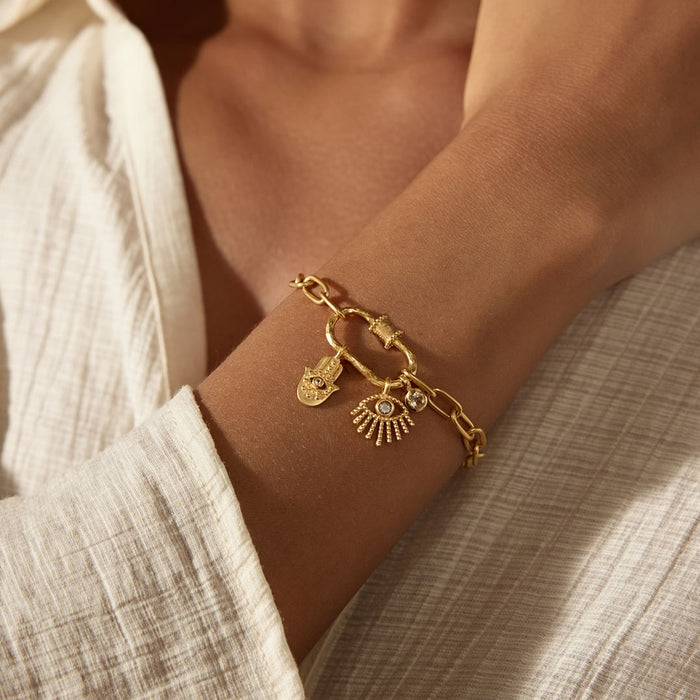 New Beginnings Lotus Charm Holder Bracelet