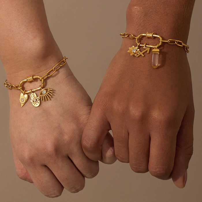 New Beginnings Lotus Charm Holder Bracelet