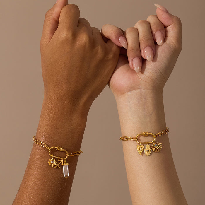 New Beginnings Lotus Charm Holder Bracelet