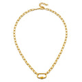 New Beginnings Lotus Charm Holder Necklace displayed on a white background, showcasing its elegant chain-link design. This spiritual jewelry piece symbolizes new beginnings and transformation, perfect for meditation and meaningful manifestations in your life.