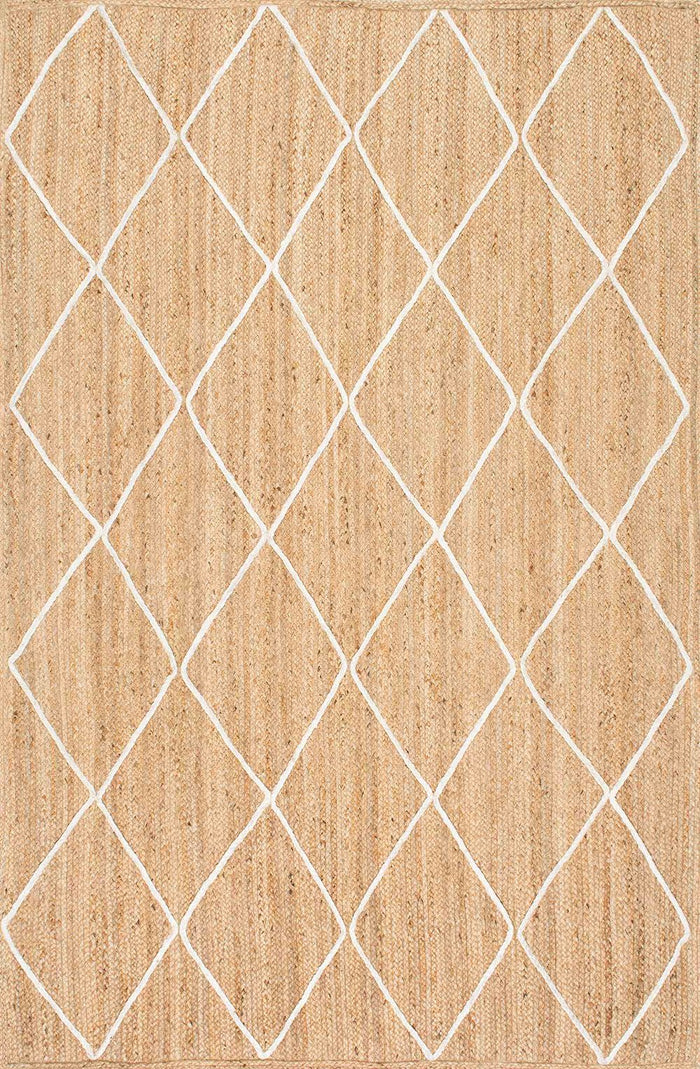 Nuloom Rugs - Caleb Braided Trellis Jute  - Natural