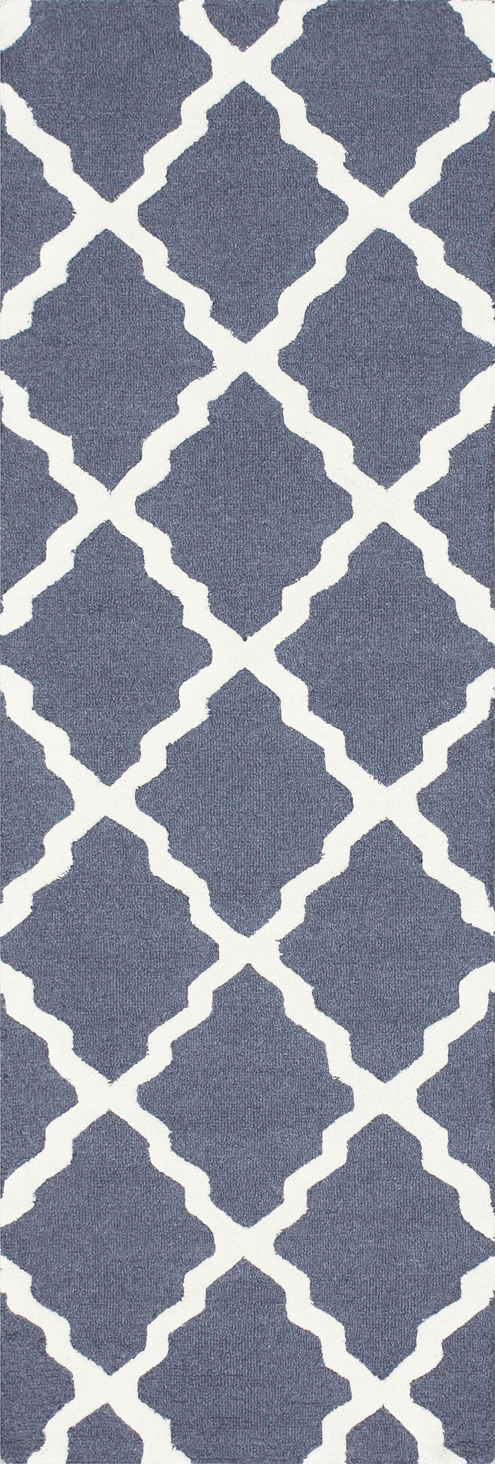 Nuloom Rugs - Hand Hooked Marrakech Trellis - Blue Grey