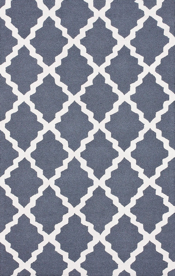 nuLOOM Rugs - Hand Hooked Marrakech Trellis - Blue Grey