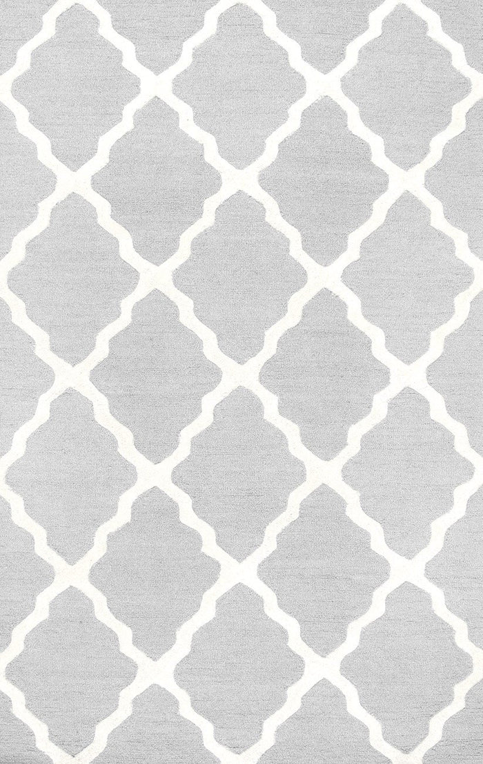 nuLOOM Rugs - Hand Hooked Marrakech Trellis - Light Grey