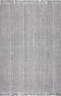 nuLOOM Rugs - Hand Woven Chunky Loop Jute - Grey