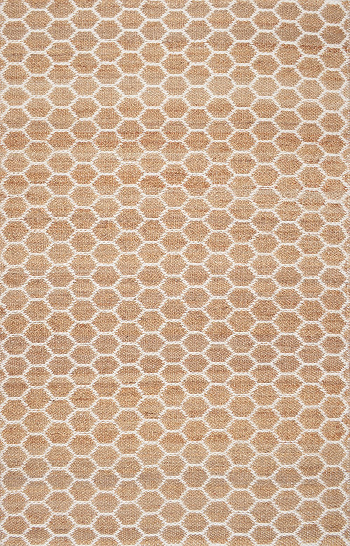 Nuloom Rugs - Hand Woven Reversible Honeycomb Alisha Jute - Natural