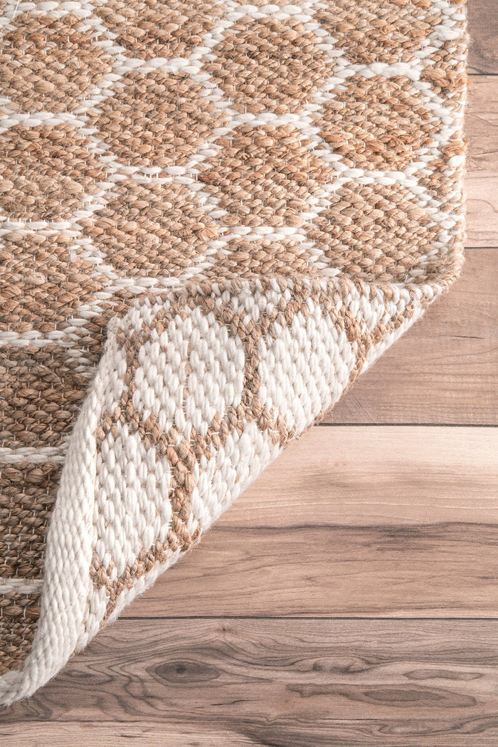 Nuloom Rugs - Hand Woven Reversible Honeycomb Alisha Jute - Natural