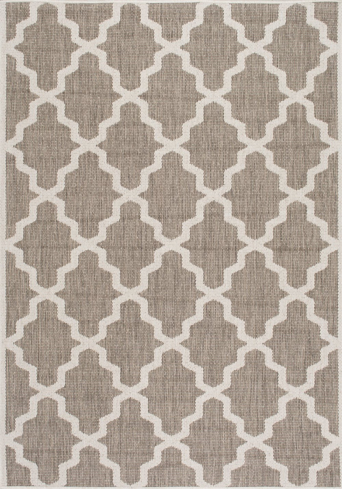 Nuloom Rugs - Machine Made Gina Outdoor Moroccan Trellis - Taupe