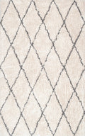 Nuloom Rugs - Sheba Cotton Diamond Shaggy  - Ivory