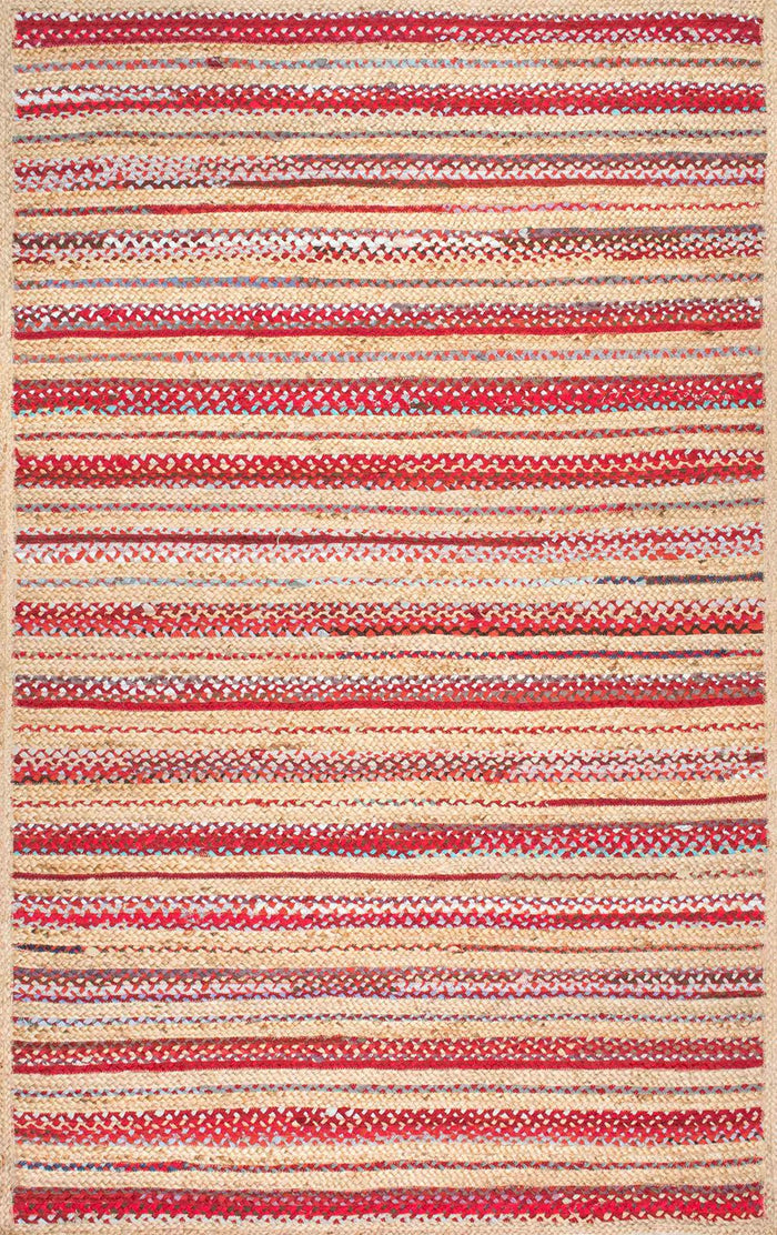 Nuloom Rugs - Taina Braided Stripes - Red