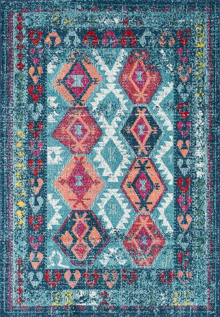 Nuloom Rugs - Tribal Mayola  - Aqua