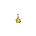 Peridot Bezel Charm showcasing a vibrant peridot stone in a gold bezel setting, symbolizing friendship and happiness, perfect for spiritual jewelry and meaningful manifestation.