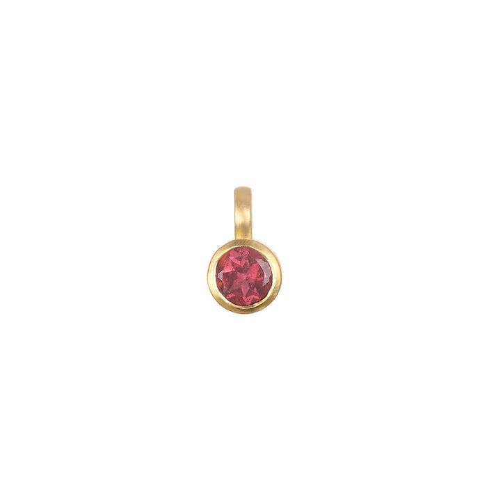 Pink Tourmaline Bezel Charm showcases a beautifully crafted pink stone set in 18kt gold plate, perfect for adding a meaningful element to your spiritual jewelry collection. Ideal for meditation, this talisman symbolizes protection and manifestation, making it a wonderful addition to your charm necklace.