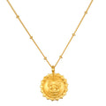 Prosperous Blessings Lakshmi Necklace features an intricate 18kt gold plated pendant depicting the goddess Lakshmi, symbolizing prosperity and abundance. This spiritual jewelry serves as a talisman for manifestation during meditation, connecting you to profound meanings in yoga and daily life.