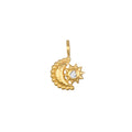 Rising Moon and Sun Charm featuring a crescent moon cradling a sun, perfect for spiritual jewelry and meditation. This talisman symbolizes zodiac energy and offers protection, combining the essence of sun and moon for yoga and meaningful manifestation.