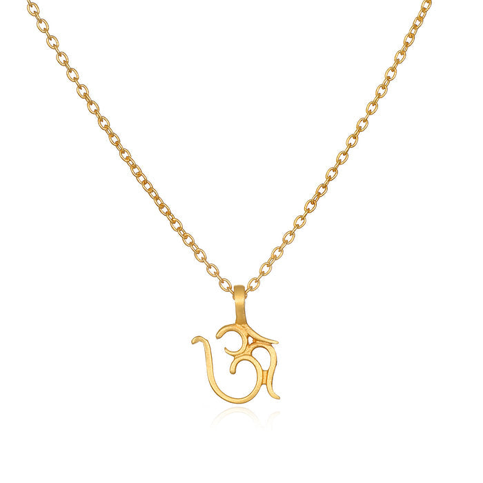 Sacred Om Necklace featuring a delicate Om pendant, symbolizing the sacred sound of the Universe. This spiritual jewelry is perfect for meditation and serves as a meaningful talisman for protection, embodying the essence of the sun and moon, ideal for yoga enthusiasts and those interested in manifestation.